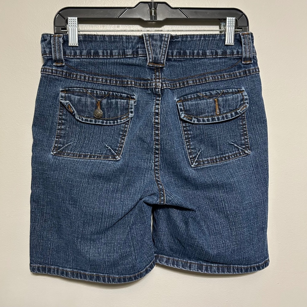Kikst Jeans Women's Denim Shorts Size 8 Blue Cargo Pockets Y2K Bermuda Casual - Picture 3 of 11